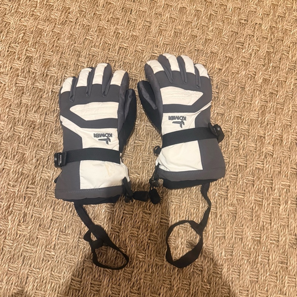 Kombi Women's Insulated Gray & White Ski Gloves